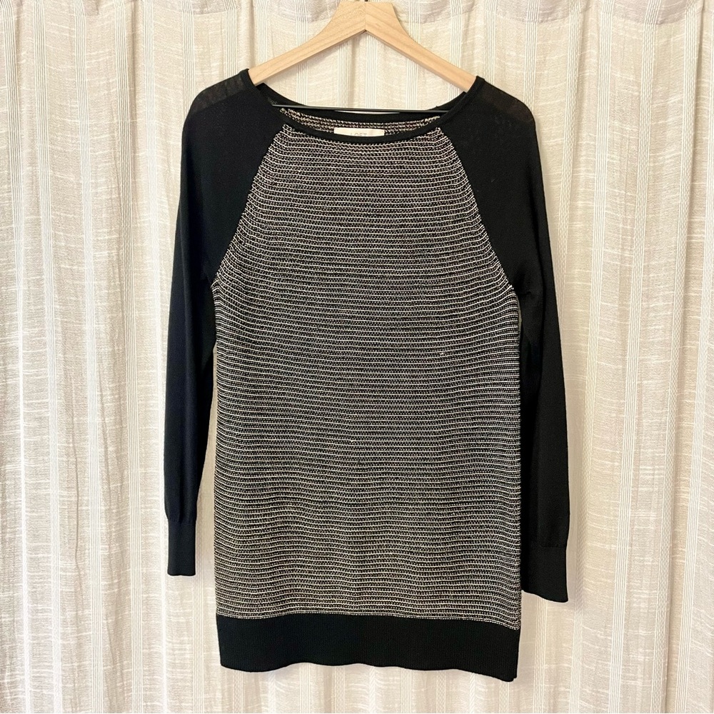 LOFT Black & Gold Crewneck Sweater Large